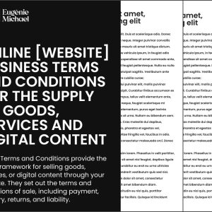 Online [Website] Business Terms and Conditions for the Supply of Goods, Services and Digital Content